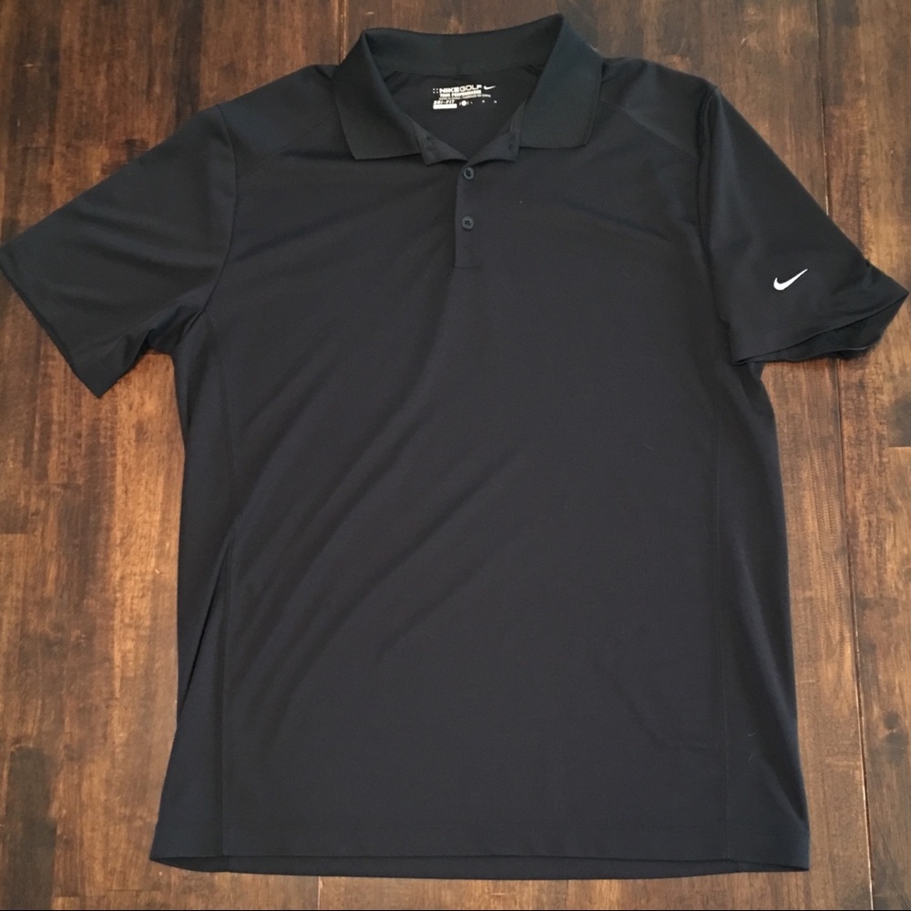 Black Nike Dri-Fit Golf Polo